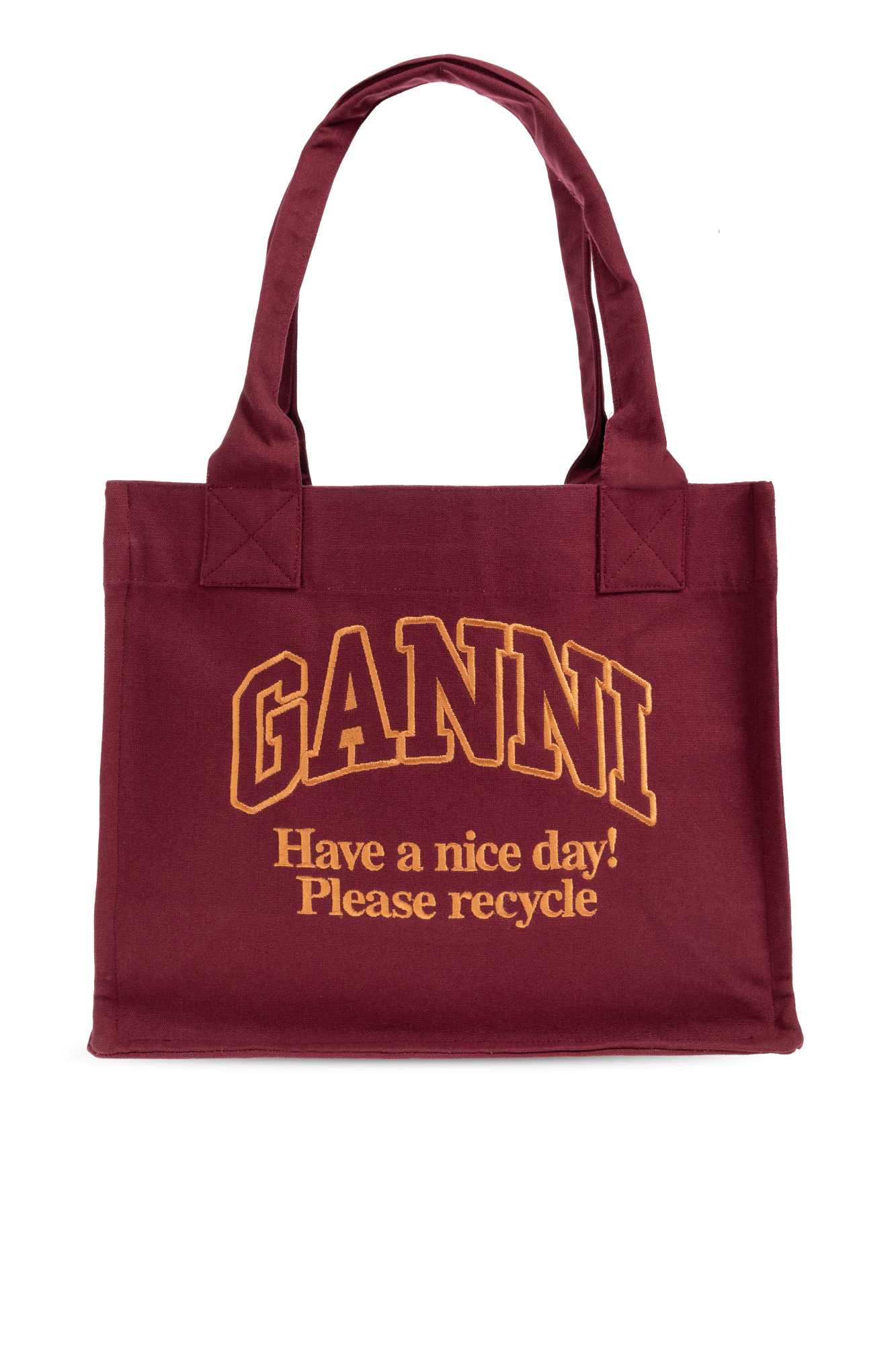 【関税&送料込】Ganni Borsa Shopping Grande London Mini Bag | Burgundy Shopper bag Ganni